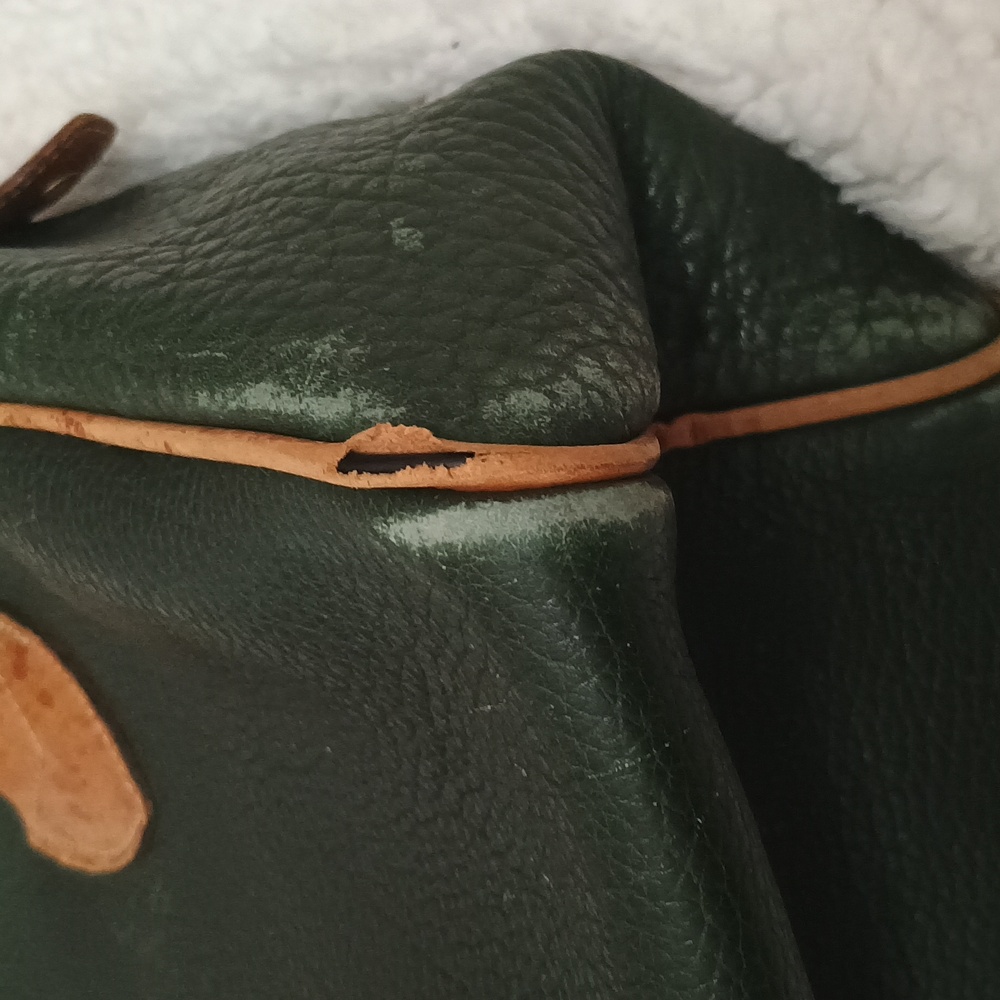 Dooney & Bourke Green and Tan Satchel Structured Design - Picture 5 of 7
